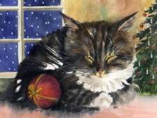 Kitten and bauble